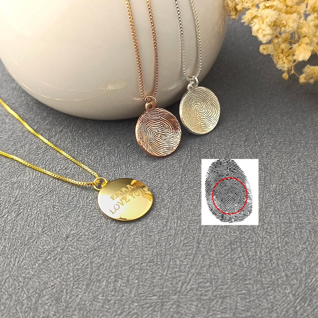 Custom Fingerprint Necklace • Personalized Fingerprint Pendant ...