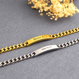 Aangepaste berichtarmband, naamarmband, herenarmband, cadeau voor hem, kerstcadeau