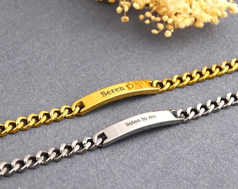 Customized Message Bracelet, Name Bracelet, Men's Bracelet, Gift for Him, Christmas Gift