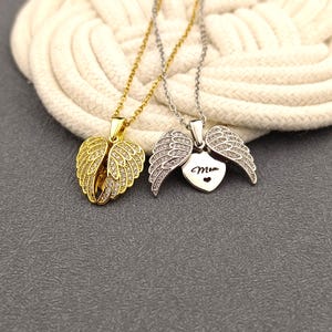 Personalized Hidden Name Necklace • Guardian Angel Wings Necklace • Custom Name Necklace • Unique Gift for Her •  Mother&#39;s Day Gift