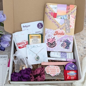 Blind Date With A Book Box For Thriller Reader, Dark Romance Gift Box, Book Club Gift For Her, Choose Your Genre Book With Self Care Items