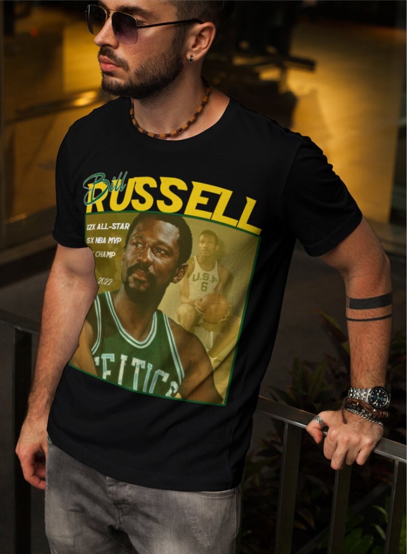 Discover Maglietta T-Shirt Bill Russell Rest In Peace 1934-2022 Uomo Donna Bambini