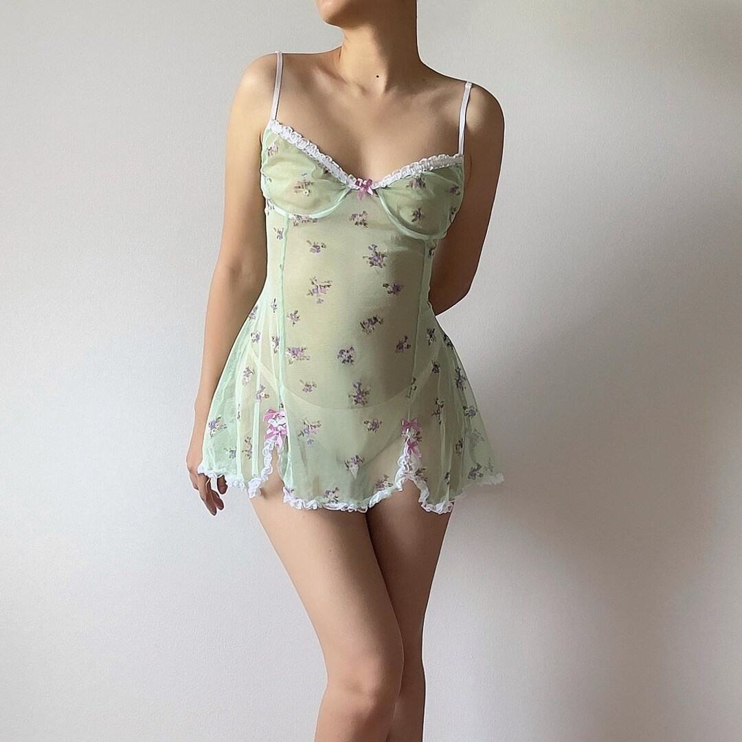 MESH ME UP SHEER MINI DRESS - BLACK/GREEN main image 1