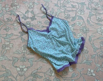 Vintage Victoria’s Secret 2000s Blue Floral Camisole Top (XS)