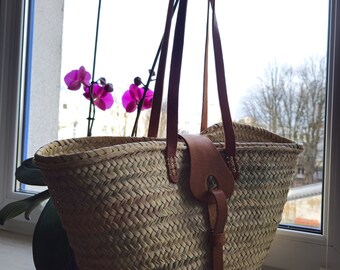 Shopper, Einkaufstasche aus Palmenblättern ca. 55x35cm Handmade