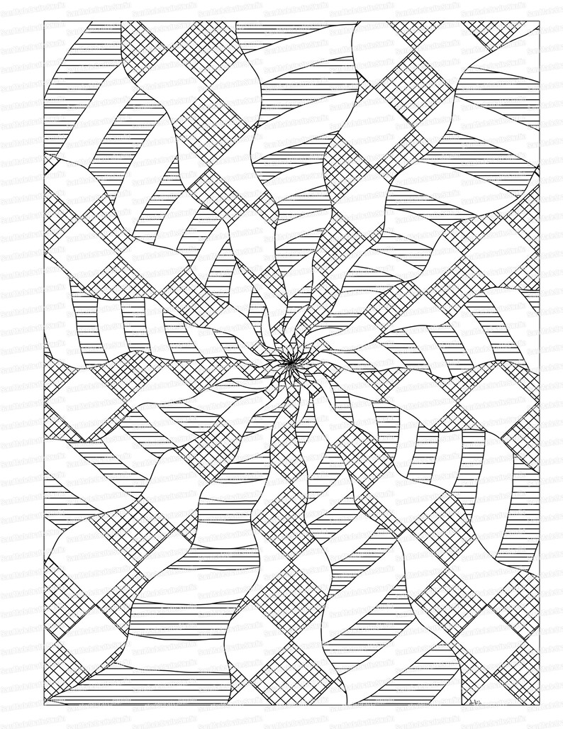 Twisting Pattern Drawing Twisting Patterns - Adult Coloring Page - Etsy Canada
