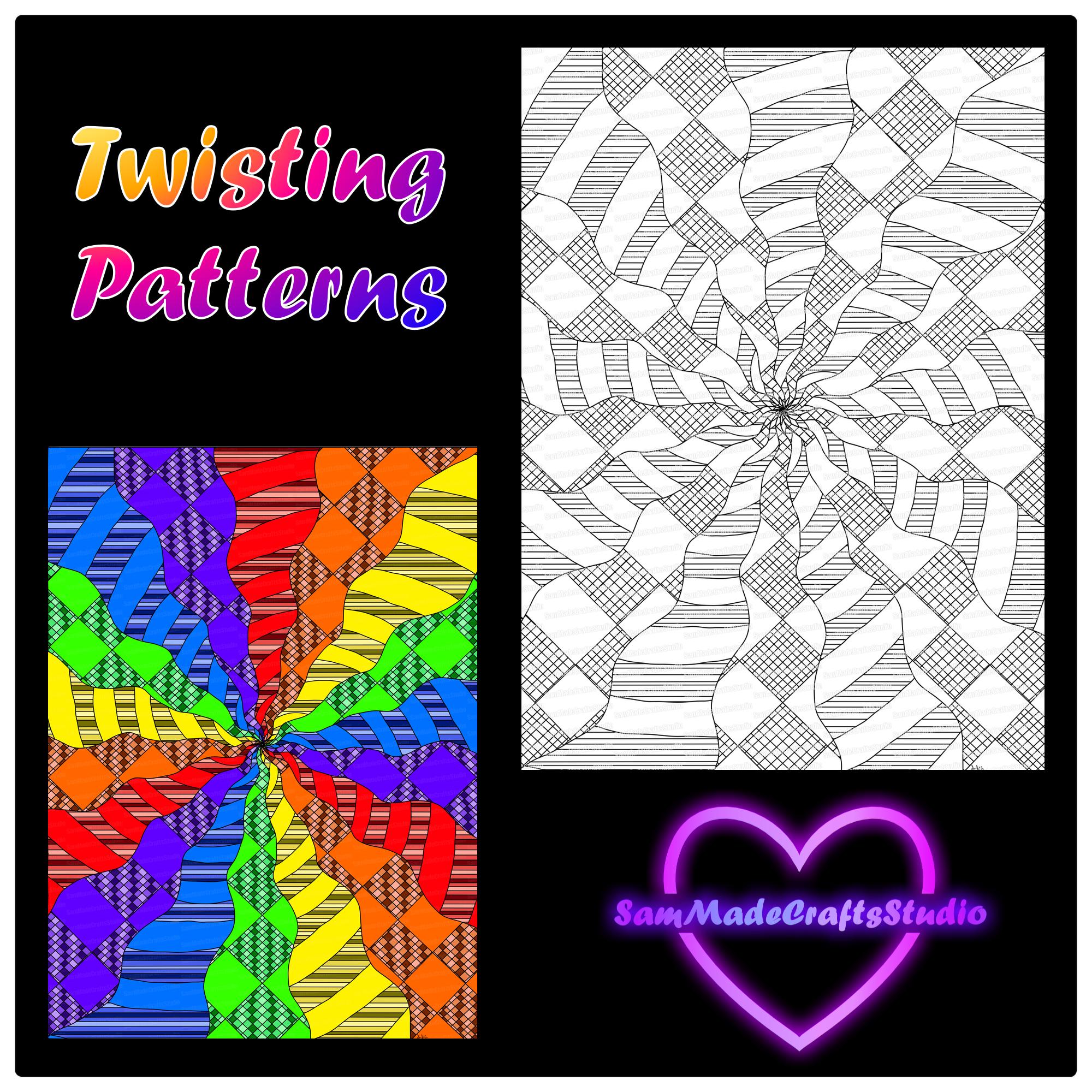 Twisting Patterns - Adult Coloring Page - Etsy Canada