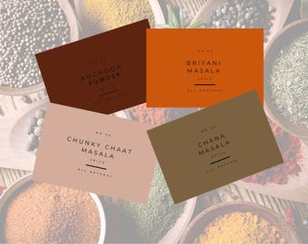 Indian Spice Labels Printable: Modern Minimalist Kitchen Organization (Digital Download)