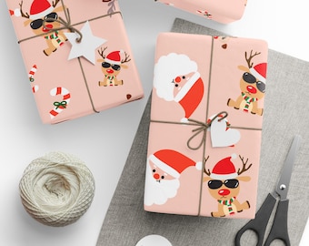 Rudolph en de kerstman kerstcadeaupapier