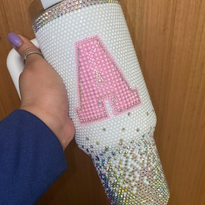 Bling Stanley Quencher-40oz Stanley Tumbler-Rhinestone Tumbler-Gifts For Her-Insulated Tumbler-Personalized Initial Bling Stanley-Luxury