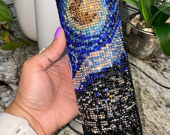 Van Gogh Starry Night Bling Insulated Luxury Rhinestone Tumbler-Classic Van Gogh Art-Gifts For Her-Luxury Gifts-Bling rhinestone tumbler