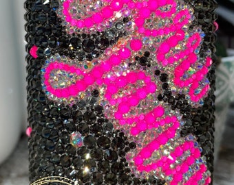 Bling Insulated Personalized Rhinestone Tumbler-Neon Colors-Gifts For Her-Polka Dots-Bling Tumbler-20oz Tumbler