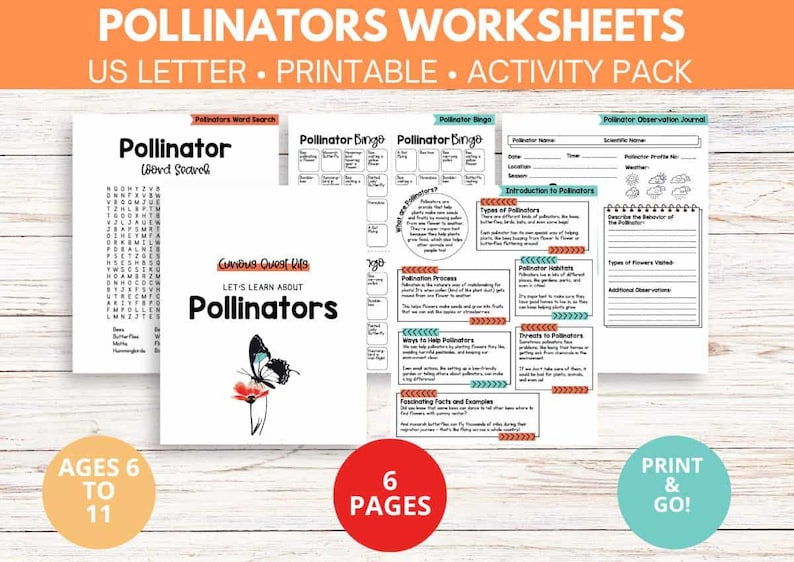 Pollinators Printable Activity Pack: Nature Study, Homeschool Science ...