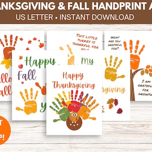 Thanksgiving Fingerprint and Handprint Keepsake Art for Kids
