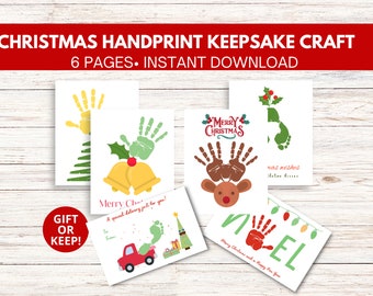 Kids Handprint Christmas Template