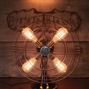 Vintage GE Vortalex Fan Lamp: Steampunk Edison Bulb Desk Light - Etsy