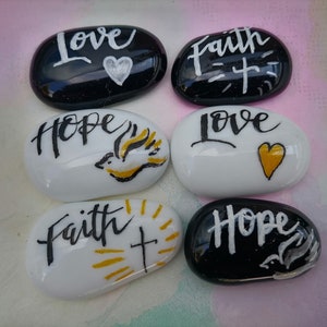 Hope, Faith & Love pocket pebbles