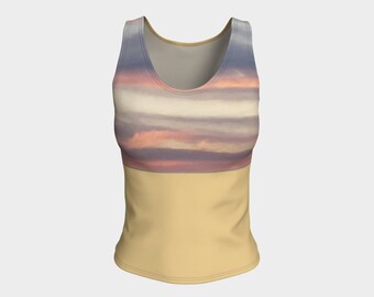 Fitted Tank Top - Twilight, Womens Tank Tops, Active Wear, Yoga Clothes, Yellow, Orange, Multi colored