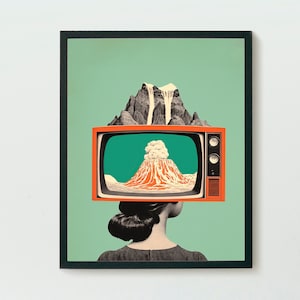 Surrealism art print - collage painting - instant download - Living Room Decor - modern wall art