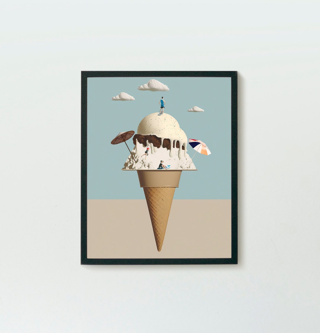 Surreal Ice Cream Wall Art Printable Poster Digital Download Etsy