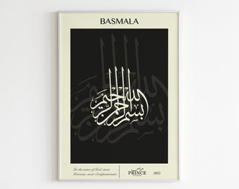 Bismillah Islamitische Muurkunst, Arabische Kalligrafie Wall Art Print, Boho Islamitische Muurkunst, Arabische Inspirerende Muurkunst, Ramadan Gift, Eid Gift