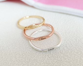 Personalized Name Ring,Stacking Name Ring,Promise Ring,Dainty Name Ring, Minimalist Jewelry,Gift for Her,Anniversary Gifts