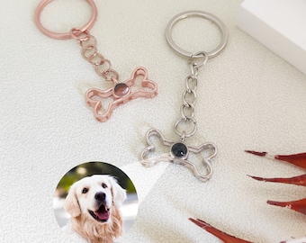 Personaliz Paw Print Projection Keychain,Dog Pet Keychain,Pet Lovers Gift,Picture Keychain,Pet Photo Keyring,Pet Loss Gift,Mother's Day Gift