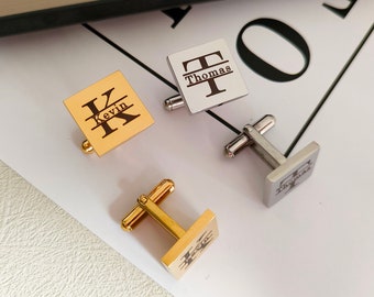 Personalized Initial Cufflinks,Custom Name Cufflinks,Alphabet Cufflink,Wedding Cufflink,Fathers Day Gift,Groom cuff,Gift for him,Valentine