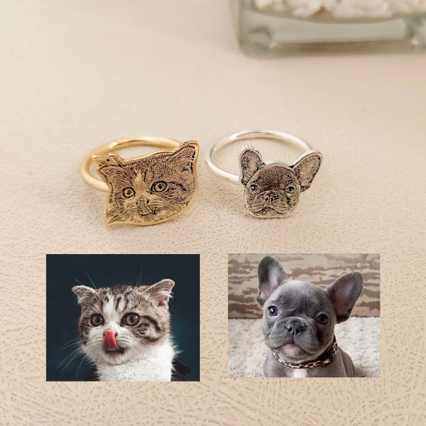 Pet Portrait Ring Etsy