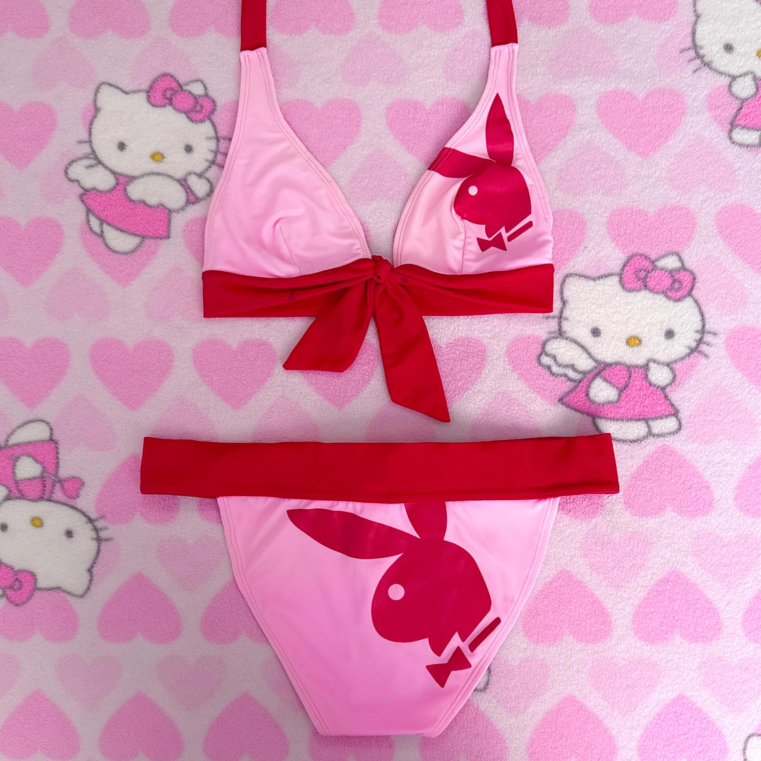 送料無料ジューシークチュール MissDivineホルタービキニ ピンクＳ 盛れる フリンジ付きクロスホルタービキニセット/全2色 水着 ビキニ