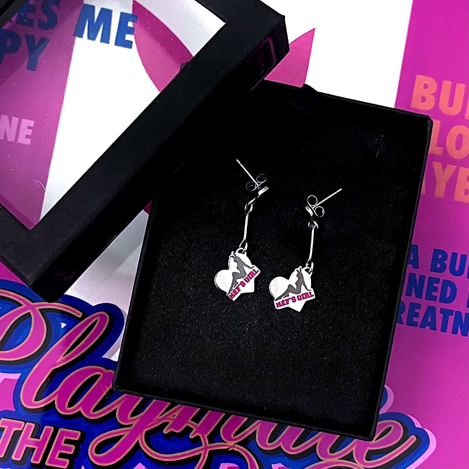 Orecchino coniglietto Playboy in oro massiccio 14K