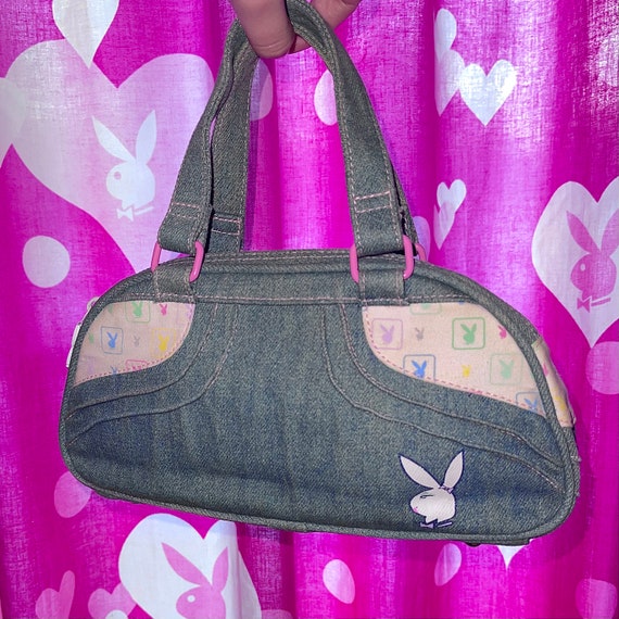 Vintage 90s Playboy Pink Bunny Bedazzled Logo Black Faux Leather Purse -  Etsy