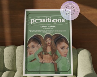Positions by Ariana Grande Retro Album Poster, INSTANT DOWNLOAD