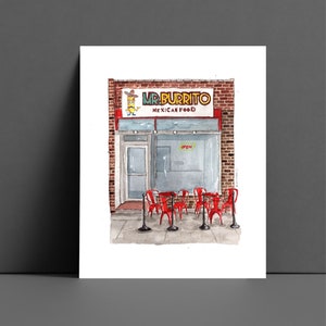 Mr. Burrito AMES IOWA Watercolor Print Ames Iowa Art