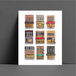 University of Iowa Bars, University of Iowa Art, IOWA CITY, Ia art College Bars Watercolor Art Print