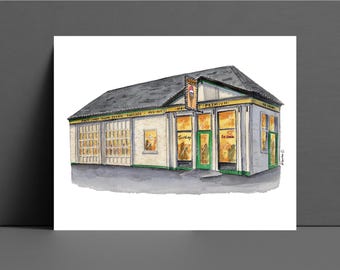 Ted und Wally's, Downtime Omaha, OMAHA, Ne, Old Market Aquarell Kunstdruck
