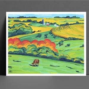 Rural Iowa Art – Posca Paint Pen Art Prints, Rural Iowa Landscape Illustration, Iowa Art