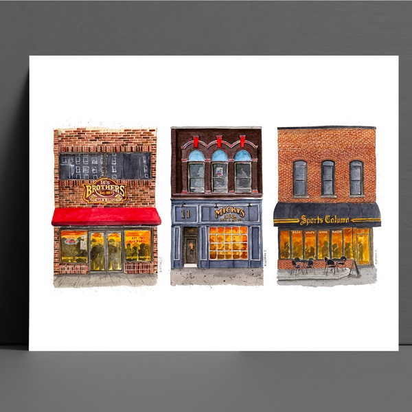 Iowa City Bar Print Etsy