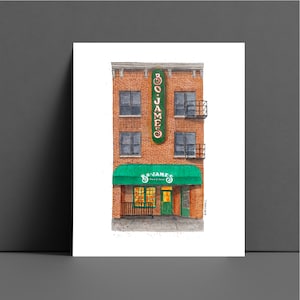 Bo James, Iowa City Bars, IOWA CITY, Ia art College Bars Watercolor Art Print