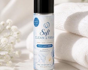 Soft Downy Type Fresh Linen Perfume Oil Roll-On: Clean, Comforting Breeze (10 mL)