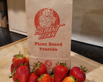 Poudre de protéines végétales/végétales à la fraise