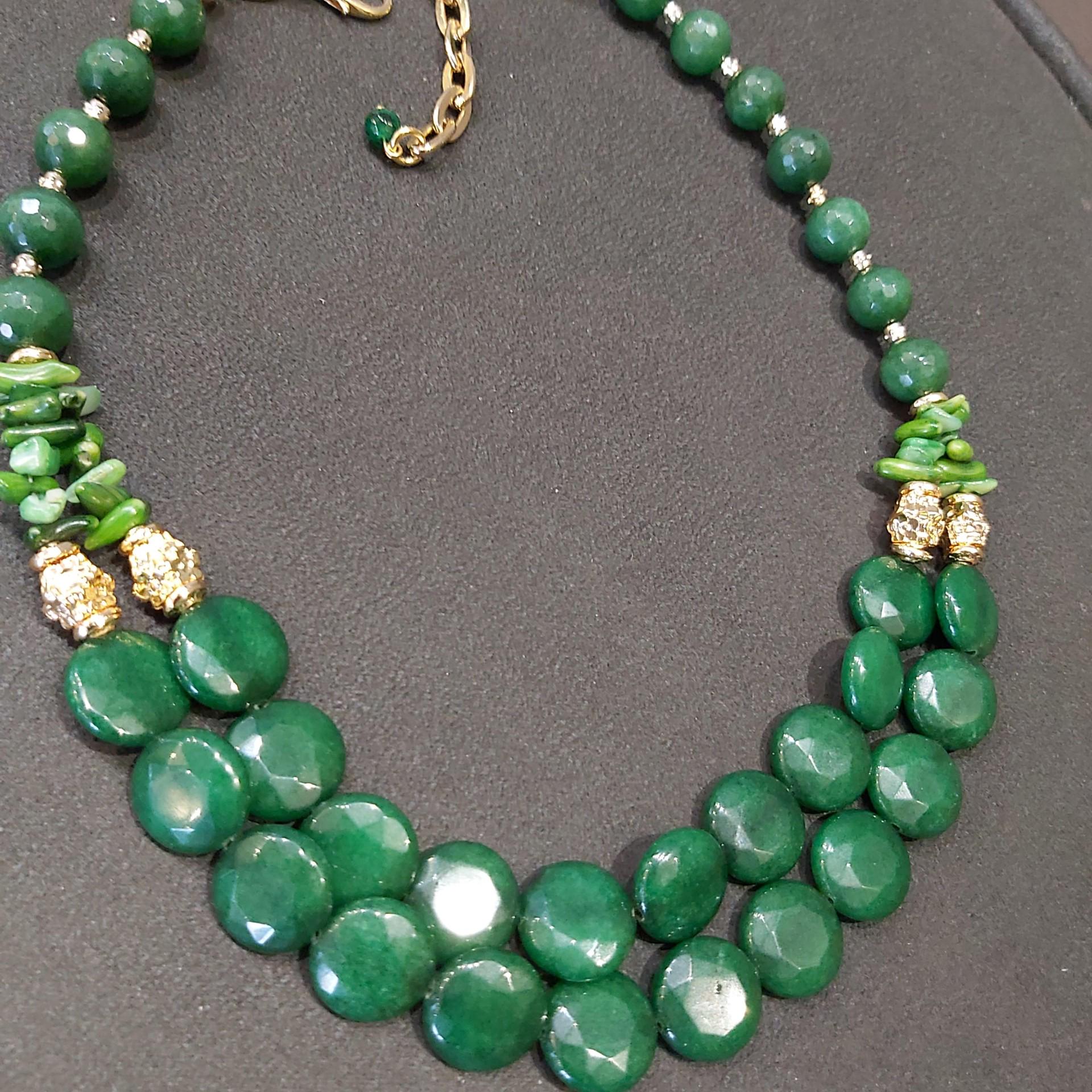 Giada Verde Rotondo Perlina Mano Nodo Collana 8m 24 - Foto 5