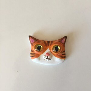 Cat Brooch, Cat Pin, Cat Pin, Handmade Clay Cat Brooch – Cute Cat Pin or Magnet – Unique Gift for Cat Lovers, One of a Kind Cat Lover Gift