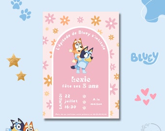 Invitation anniversaire enfant thème Bluey