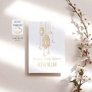 Happy Ever After Insha'Allah Tarjeta imprimible Tarjeta islámica Tarjeta de felicitación de boda musulmana Tarjeta de boda islámica DESCARGA DIGITAL instantánea