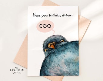 Hope Your Birthday is Super COO Birthday Card Pun Birthday Card Funny Greeting Card Instant DIGITAL DOWNLOAD