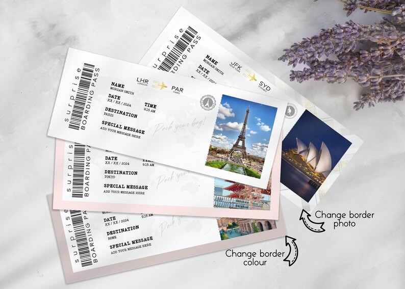 Editable Boarding Pass Printable Template Personalised Etsy