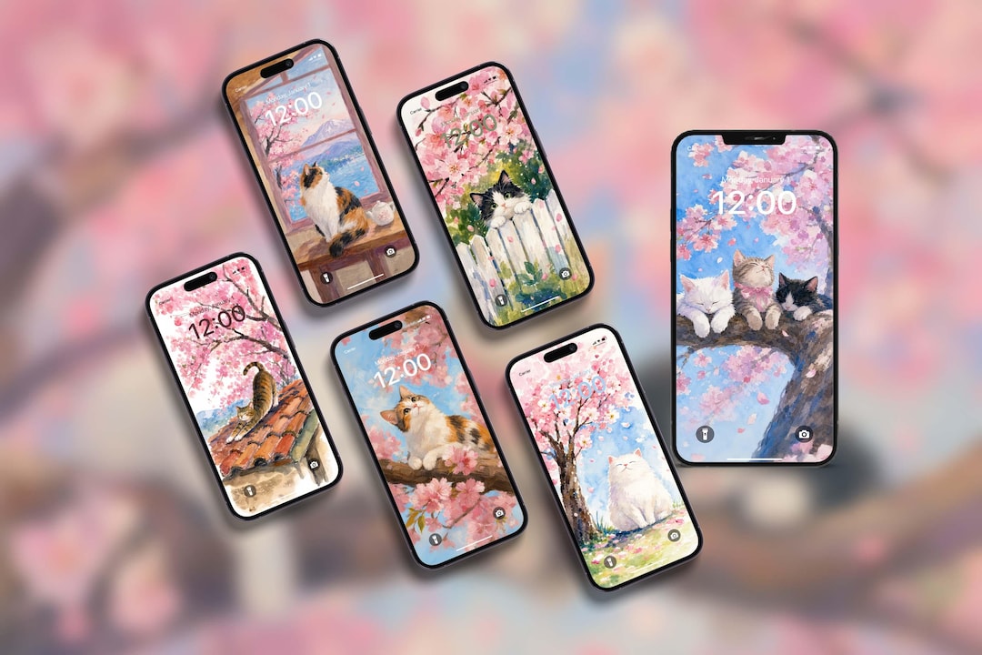6 Cute Anime Cat Phone Wallpaper | Aesthetic Kawaii Mobile Background ...