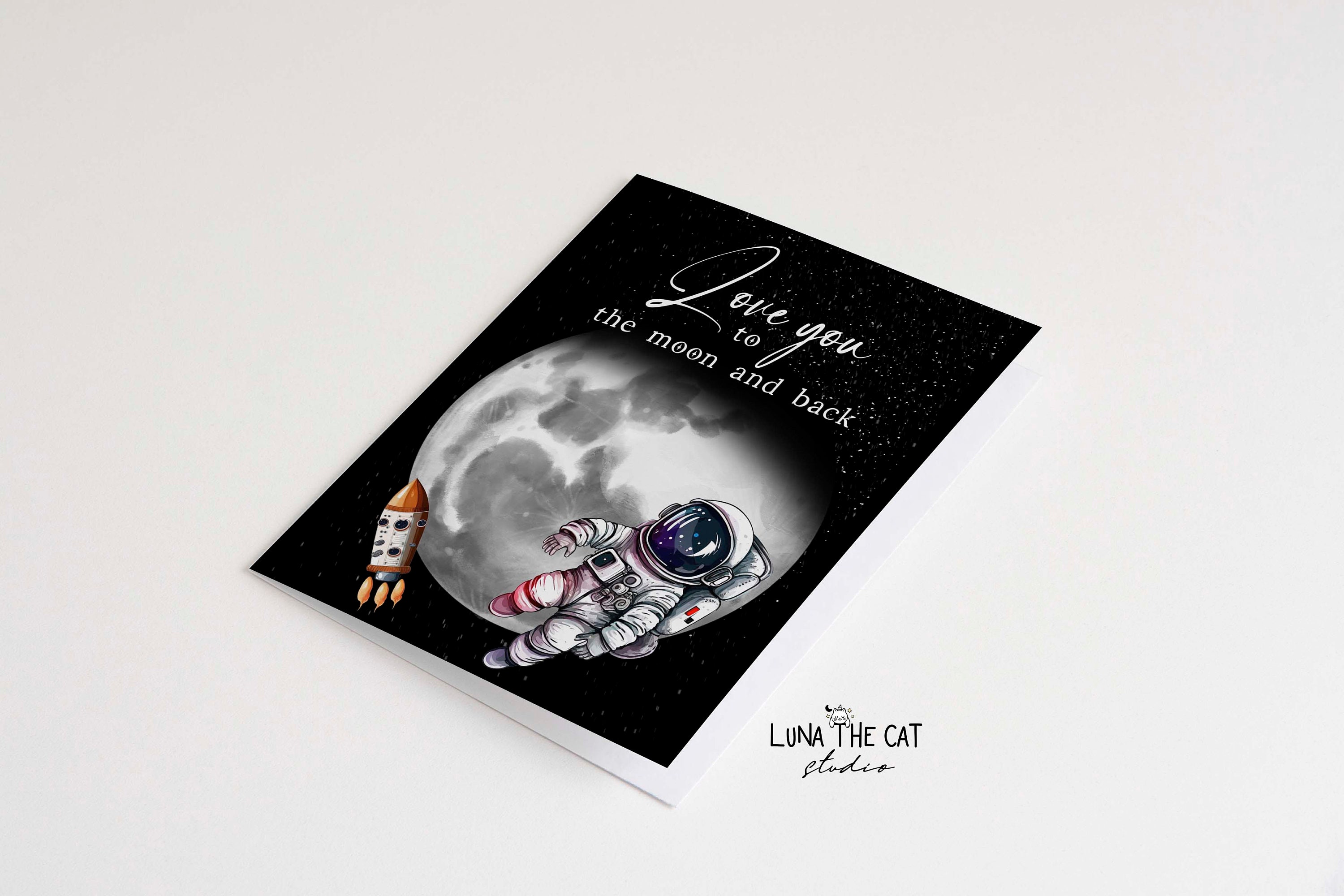 Love You to the Moon and Back Card Space Greeting Card for Him - Etsy
