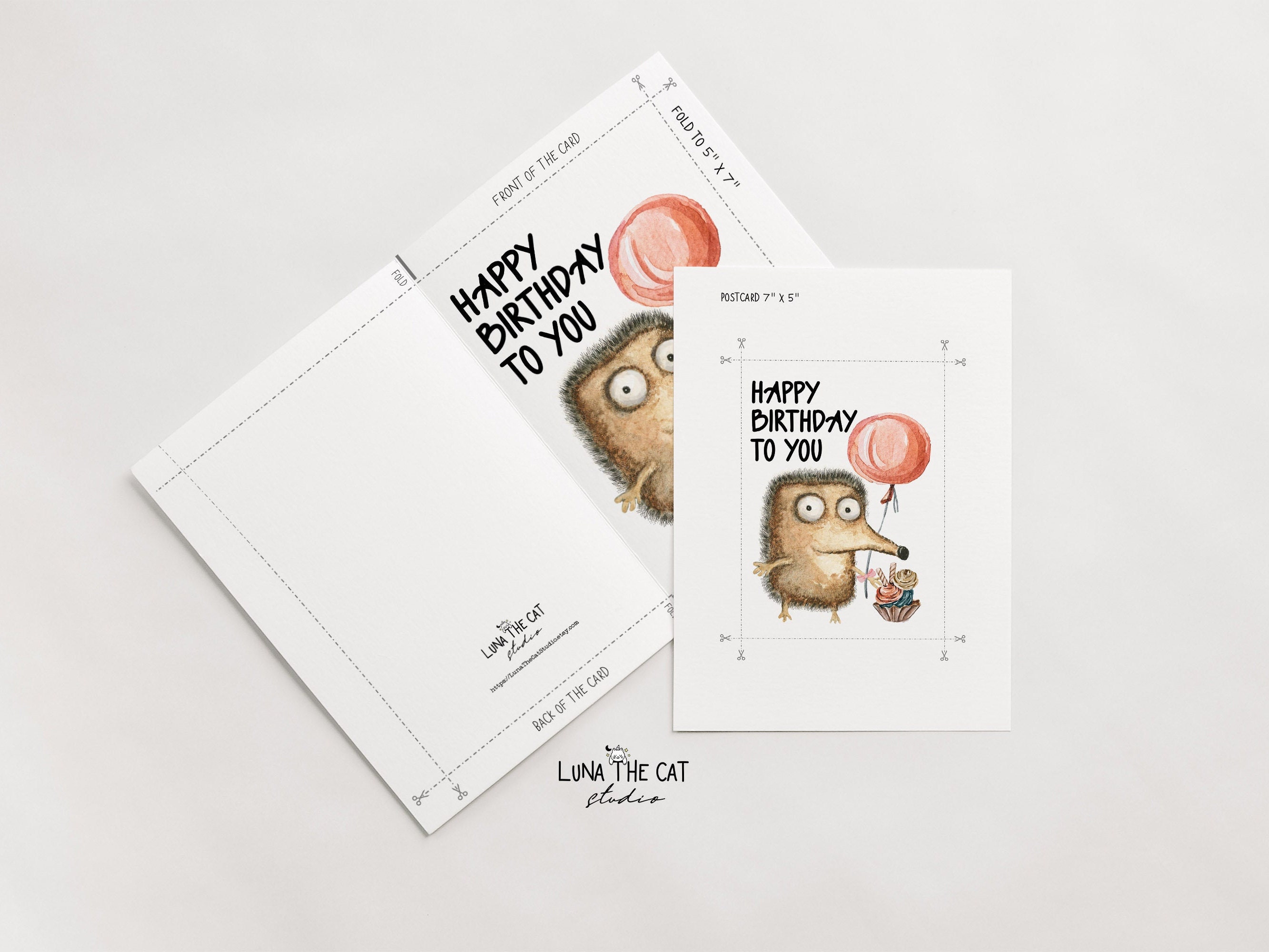 Hedgehog Birthday Card Printable Card Happy Birthday to You Funny ...
